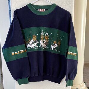 Dalmatian Themed Men's Sweater - Navy and Green